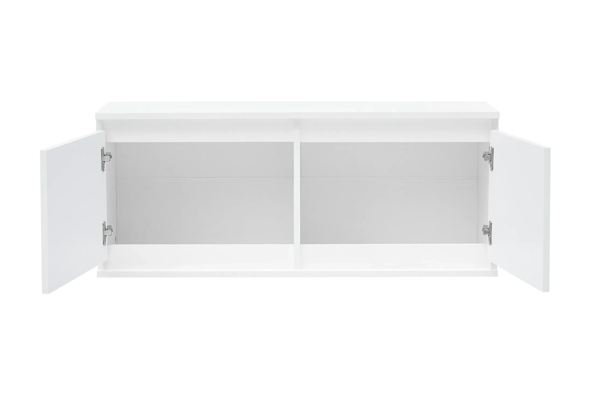 Полка навесная (Антресоль малая) «Челси» Белый глянец/белый (ШхВхГ) 1002х412х354 мм