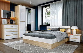 Спальня Ким Сонома-Белый глянец Спальня Ким Сонома-Белый глянец