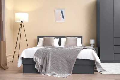 Кровать «Челси» 1.4 м Графит/графит (ШхВхГ) 1435х800х2053 мм