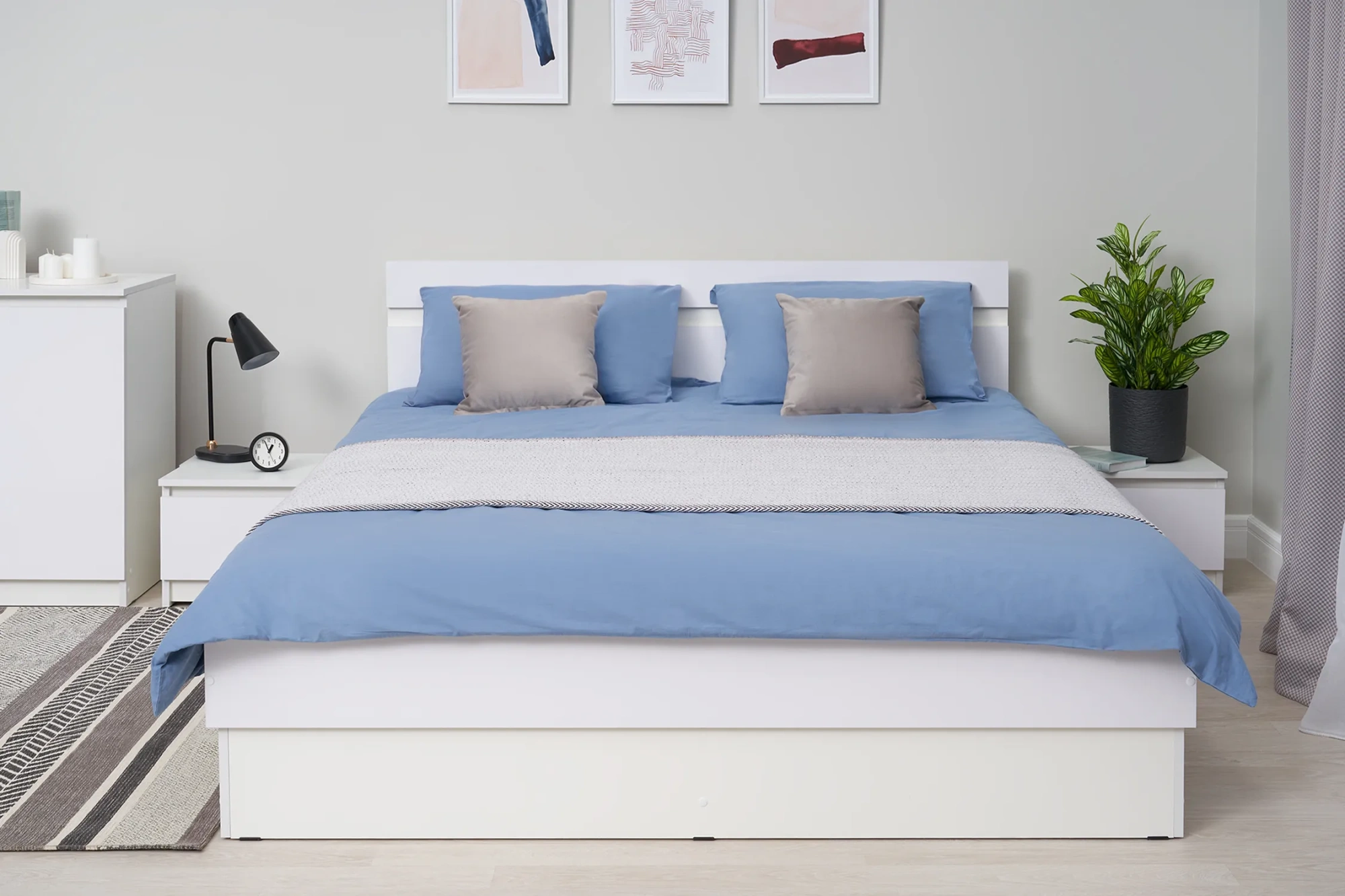 Кровать «Челси» 1.6 м Белый глянец/белый (ШхВхГ) 1635х800х2053 мм