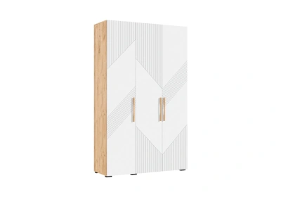 Шкаф 3-х ств. «Ирис» Браш Вайт/Дуб крафт  (ШхВхГ) 1350х2236х506 мм