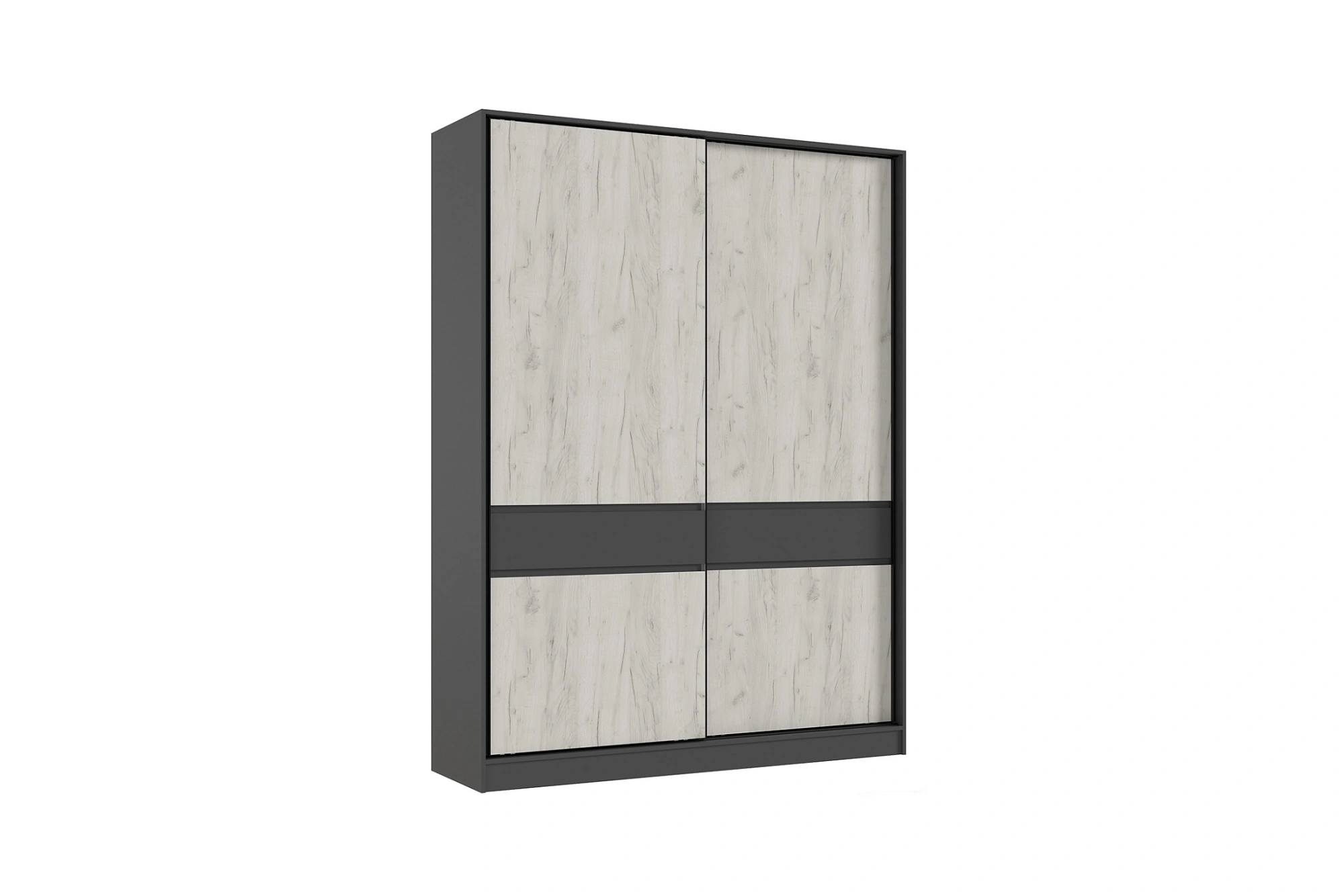 Прихожая Роджина Шкаф-купе Графит/Дуб крафт белый 180 см