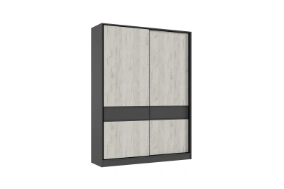 Прихожая Роджина Шкаф-купе Графит/Дуб крафт белый 180 см