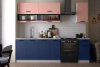 Кухня «Техно» Пудра софт/Ультрамарин софт 2 метра Компоновка №2