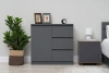 Комод «Челси» 800 (3 ящика 1 дверь) Графит/графит (ШхВхГ) 802х768х330 мм