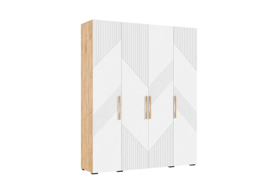 Шкаф 4-х ств. «Ирис» Браш Вайт/Дуб крафт  (ШхВхГ) 1800х2236х506 мм