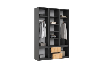 Шкаф 3-х ств. «Остин» Графит/Дуб крафт (ШхВхГ) 1500х2236х490 мм