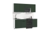 Кухня «Николь» Темно-Зеленый/Белый 2.1 м