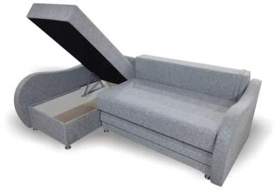 Угловой диван «Волна» Рогожка серая (Ш*Г*В) 2140х1450х900 мм