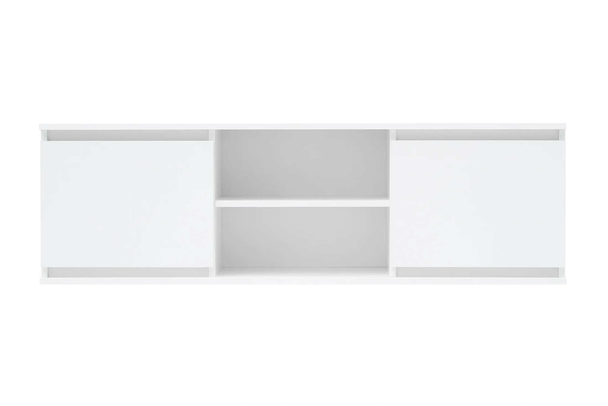 Полка открытая (Антресоль) «Челси» Белый глянец/белый (ШхВхГ) 1352х412х354 мм