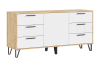 Комод «Флэш» Браш Вайт/Дуб крафт (ШхВхГ) 1502х730х426 мм