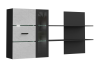 Шкаф навесной с полкой Николь Пластер Бьянко/Черный