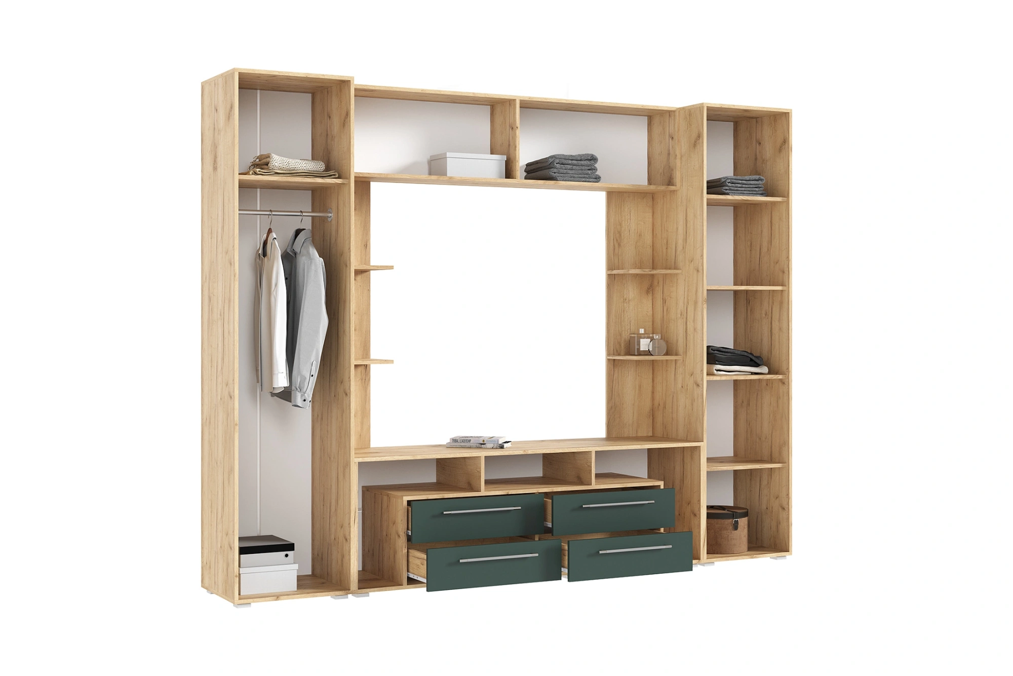 Гостиная «Гармония» Браш мени грин/Дуб крафт (Ш*В*Г) 2700*2100*440 мм