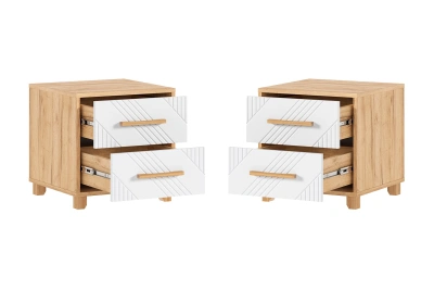 Тумбы «Ирис» Браш вайт/Дуб крафт (ШхВхГ) 2435*443*426 мм