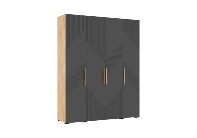 Шкаф 4-х ств. «Ирис» Браш Графит/Дуб крафт (ШхВхГ) 1800х2236х506 мм