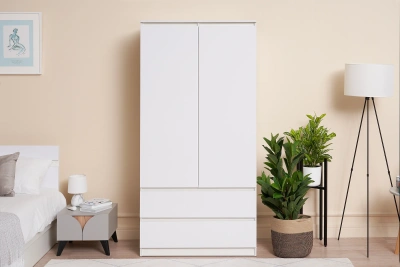 Шкаф 2-х ств. «Челси» комбинированный Белый глянец/белый (ШхВхГ) 902х1796х514 мм