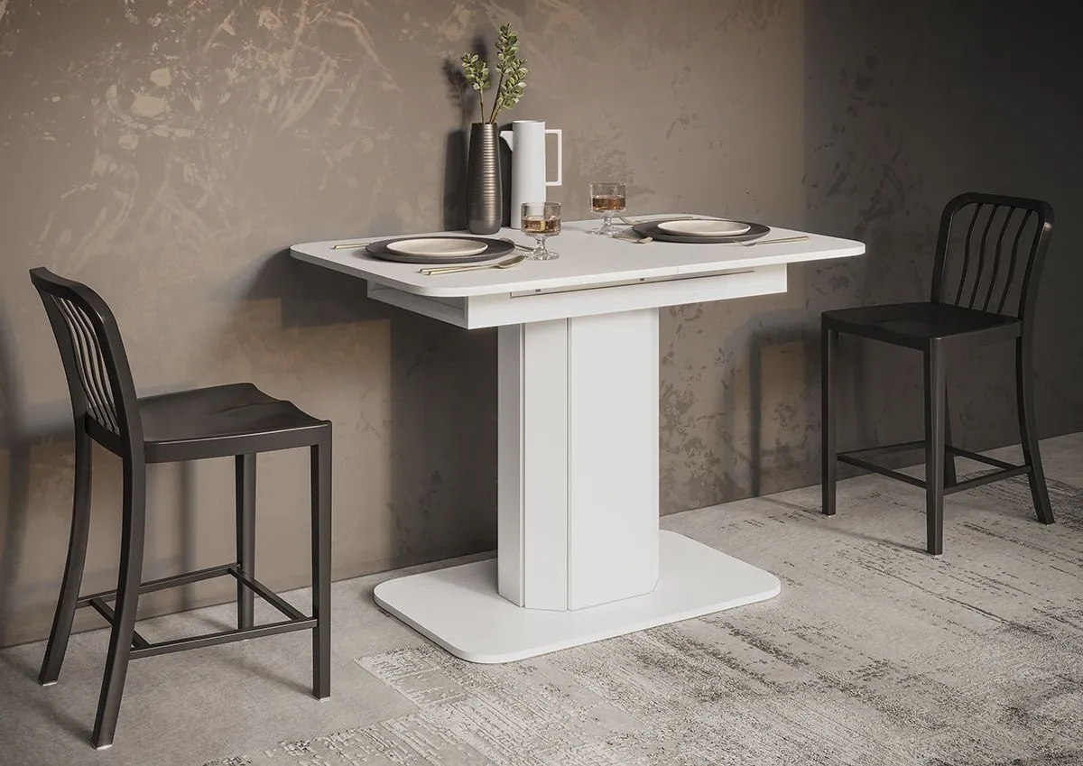 Стол обеденный Оливер-05 белое дерево/белое дерево Стол обеденный Оливер-05 белое дерево/белое дерево