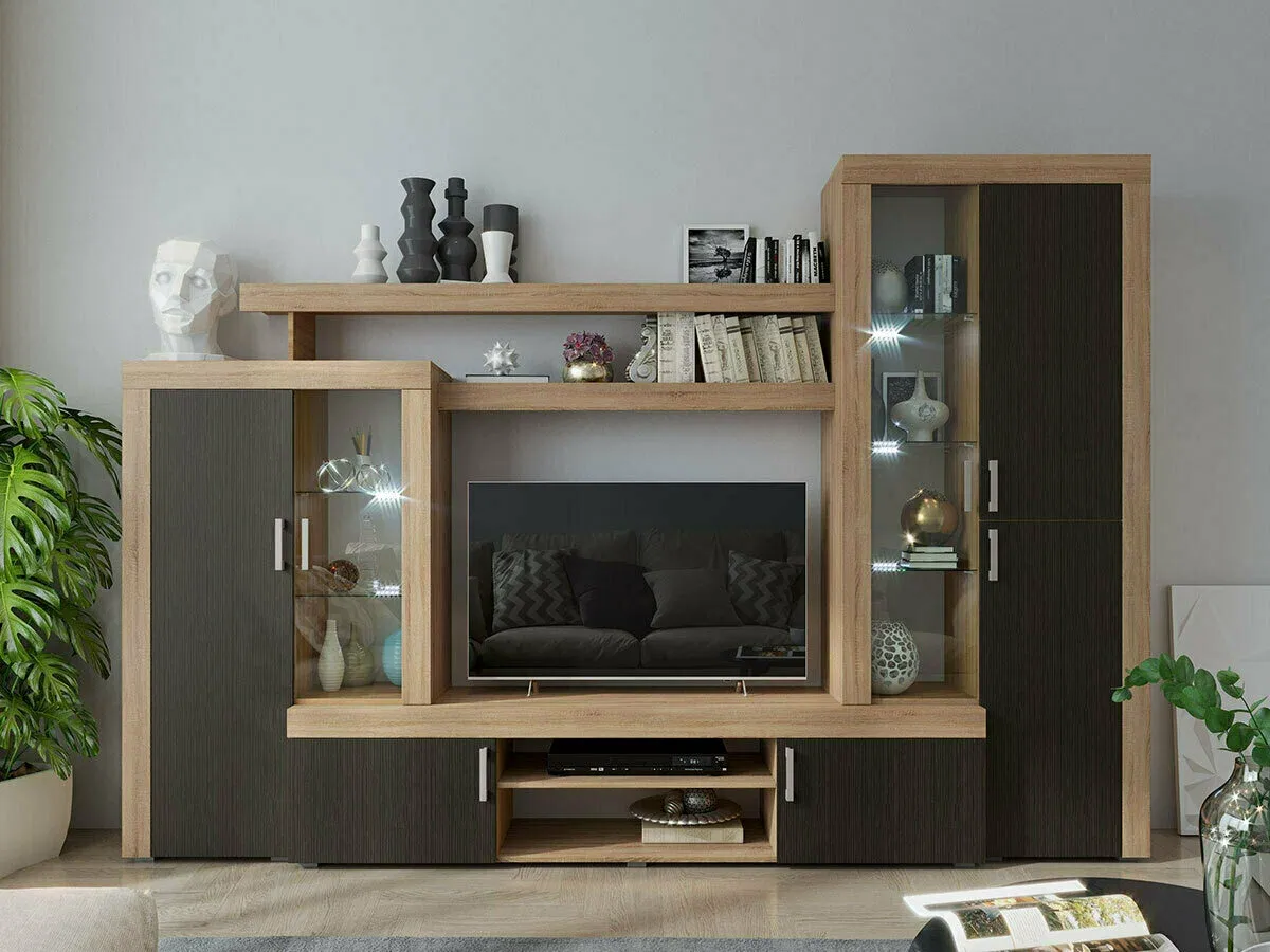 Гостиная «Стас» Дуб сонома/Шоколад (ШхВхГ) 3000х2070х460 мм Гостиная «Стас» Дуб сонома/Шоколад (ШхВхГ) 3000х2070х460 мм