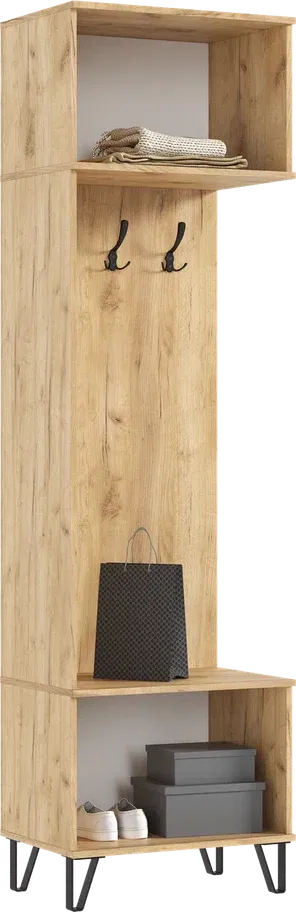 Прихожая Флэш шкаф с вешалками Браш Графит/ Дуб Крафт Прихожая Флэш шкаф с вешалками Браш Графит/ Дуб Крафт