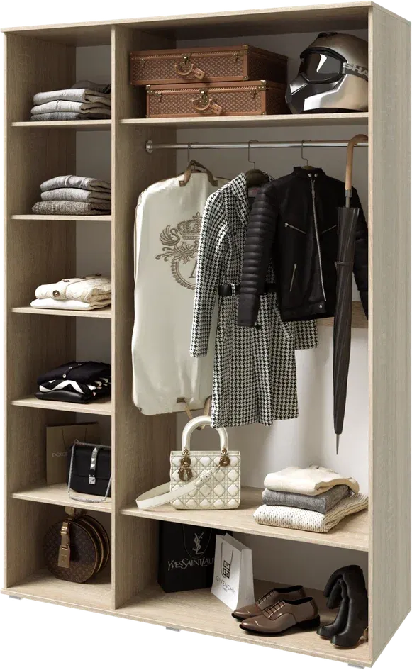 Шкаф « Ким » 3-х ств. Сонома/Белый глянец (ШхВхГ) 1500х2236х524 мм Шкаф « Ким » 3-х ств. Сонома/Белый глянец (ШхВхГ) 1500х2236х524 мм