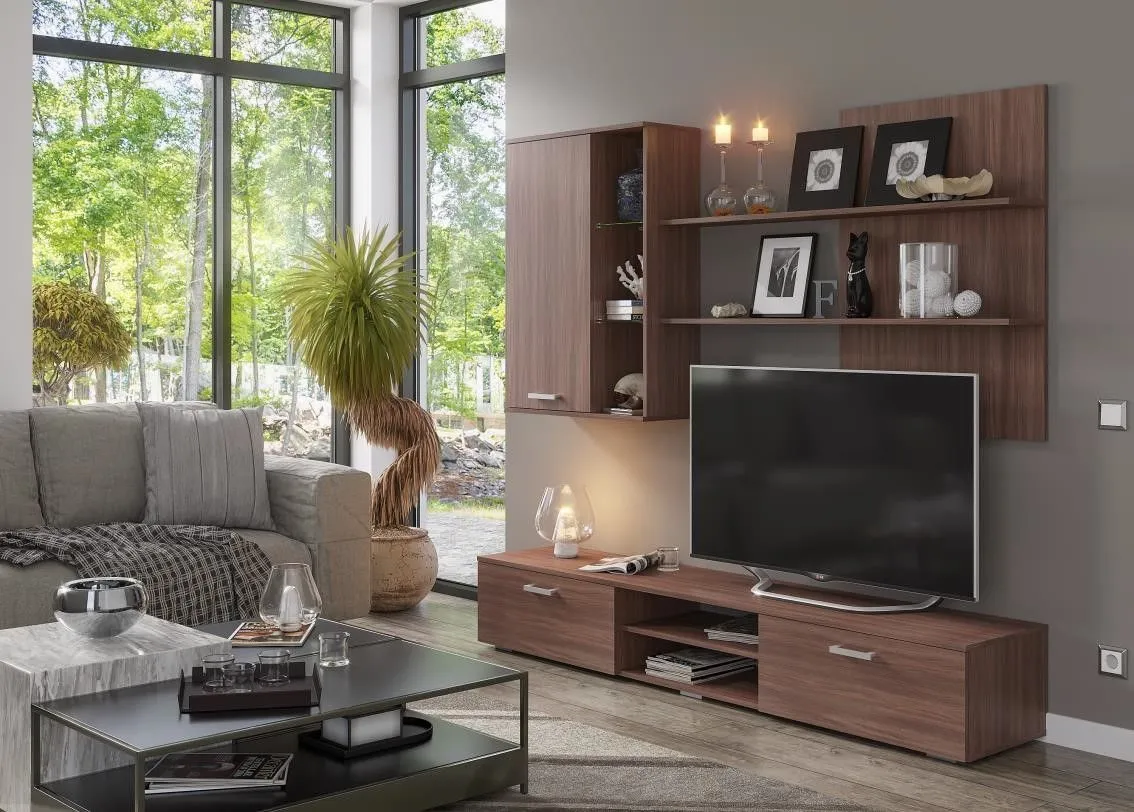 Гостиная «Ингрид» Ясень-Шимо темный (Ш*Г*В) 2002x400х1790 мм Гостиная «Ингрид» Ясень-Шимо темный (Ш*Г*В) 2002x400х1790 мм