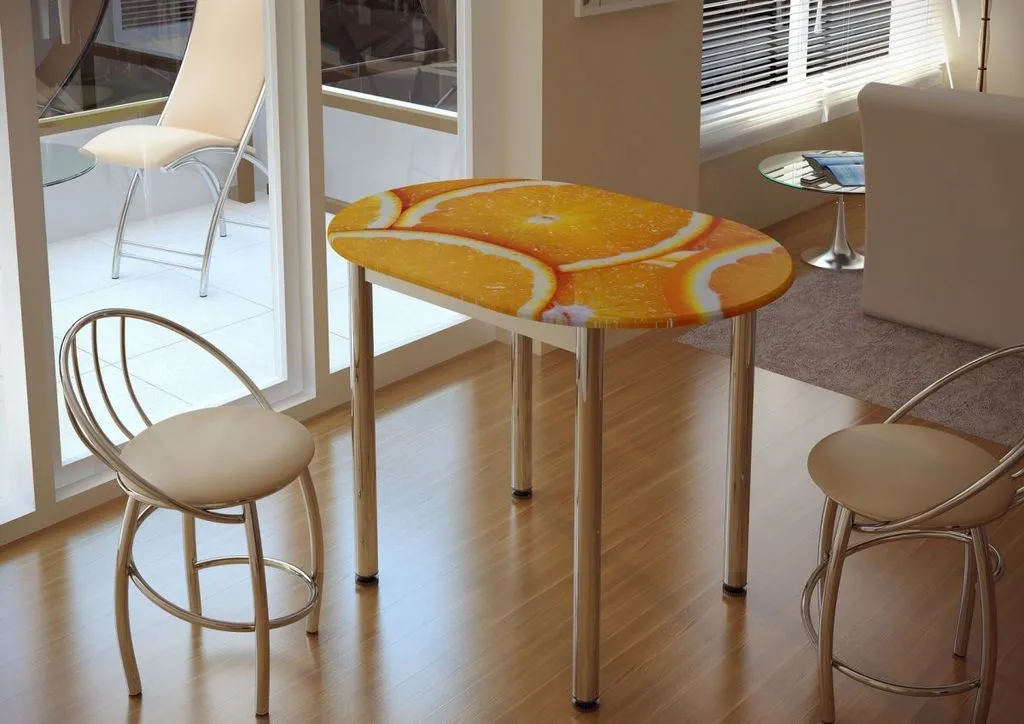 Стол обеденный с принтом «Цитрус» (Ш*В*Г) 1000х700х750 мм Стол обеденный с принтом «Цитрус» (Ш*В*Г) 1000х700х750 мм