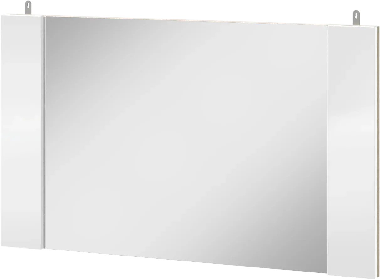 Зеркало « Ким » Сонома/Белый глянец (ШхВхГ) 850х500х32 мм Зеркало « Ким » Сонома/Белый глянец (ШхВхГ) 850х500х32 мм