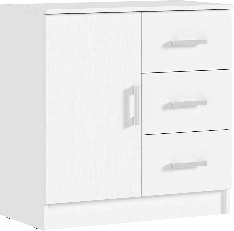 Комод «Бася» Белый 3ящ+1дверь (ШхВхГ) 800x816x430 мм Комод «Бася» Белый 3ящ+1дверь (ШхВхГ) 800x816x430 мм