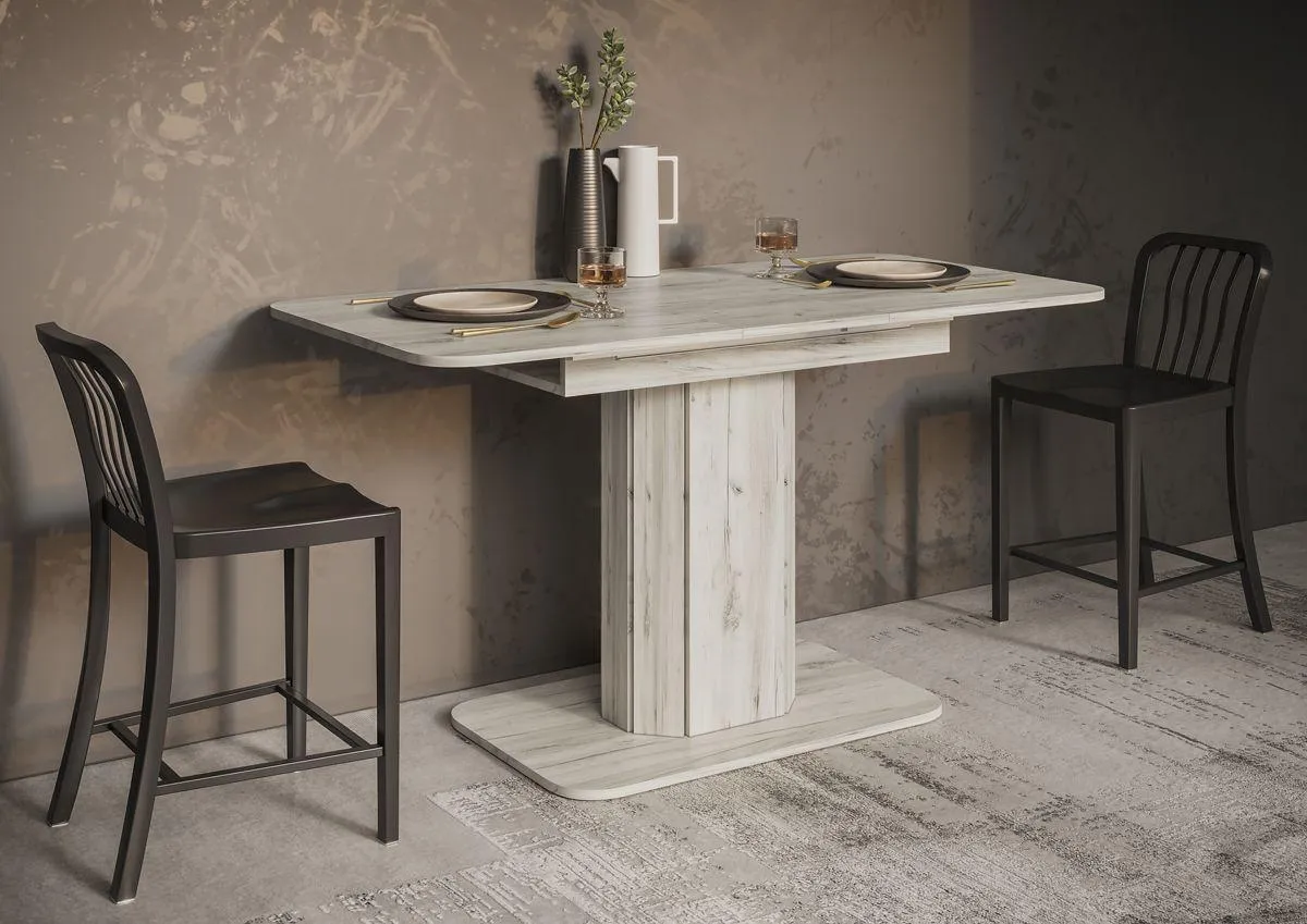 Стол обеденный Оливер-05 дуб крафт белый/дуб крафт белый Стол обеденный Оливер-05 дуб крафт белый/дуб крафт белый