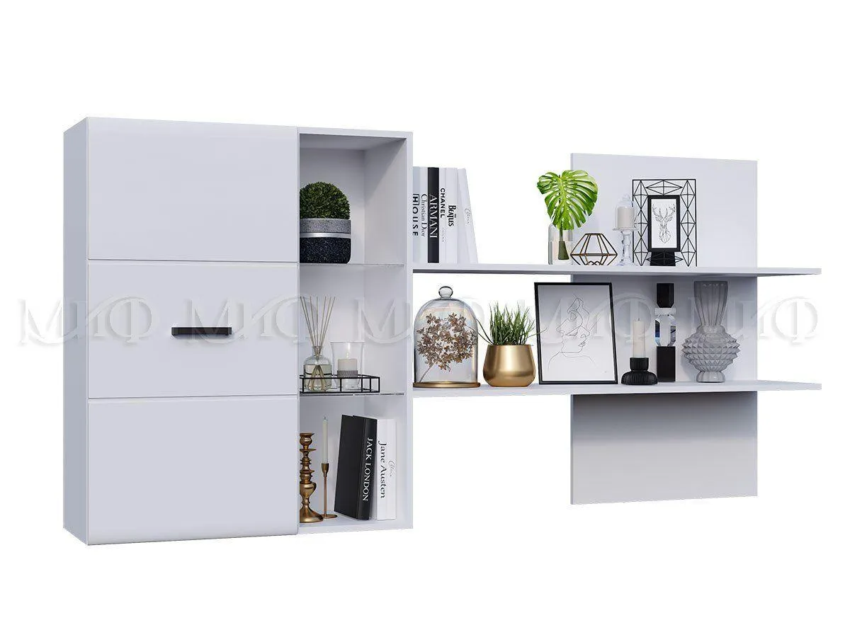 Гостиная «Нэнси New» Вариант №5 Белый глянец/белый (ШхГ) 2000х520 мм Гостиная «Нэнси New» Вариант №5 Белый глянец/белый (ШхГ) 2000х520 мм