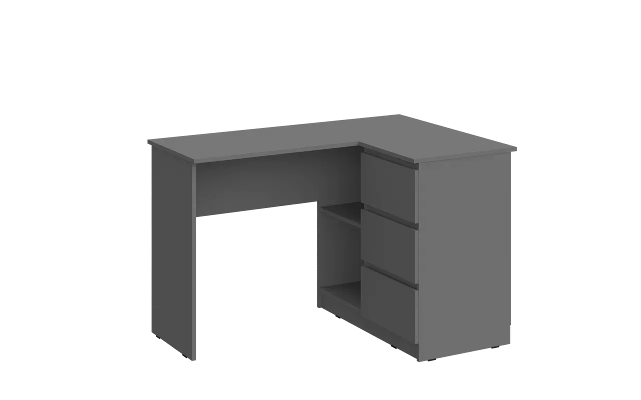 Стол письменный угловой «Челси» Графит/графит (ШхВхГ) 1300х768х904 мм Стол письменный угловой «Челси» Графит/графит (ШхВхГ) 1300х768х904 мм