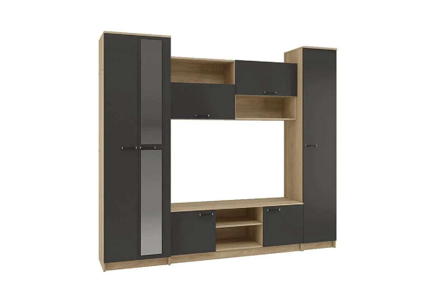 Гостиная Герда Антрацит/Дуб крафт серый 240 см Гостиная Герда Антрацит/Дуб крафт серый 240 см