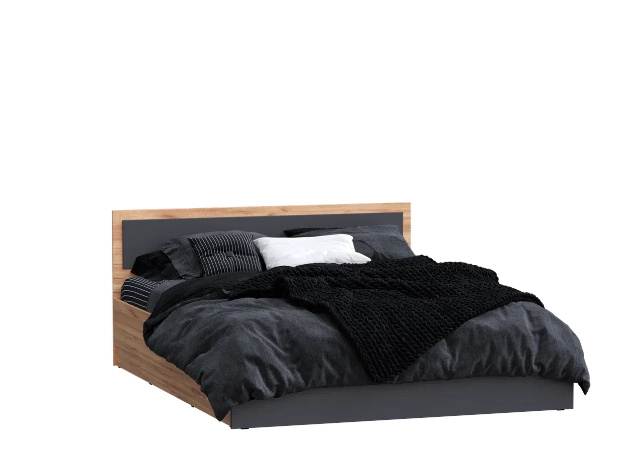 Кровать «Мартина» 1.6 м Графит/Дуб крафт (Ш*В*Г) 1635х800х2037 мм Кровать «Мартина» 1.6 м Графит/Дуб крафт (Ш*В*Г) 1635х800х2037 мм
