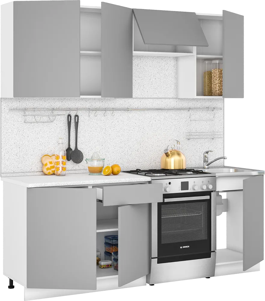 Кухня Норд ЧП 2.1 м  Глянец белый/глянец шоколад Кухня Норд ЧП 2.1 м  Глянец белый/глянец шоколад