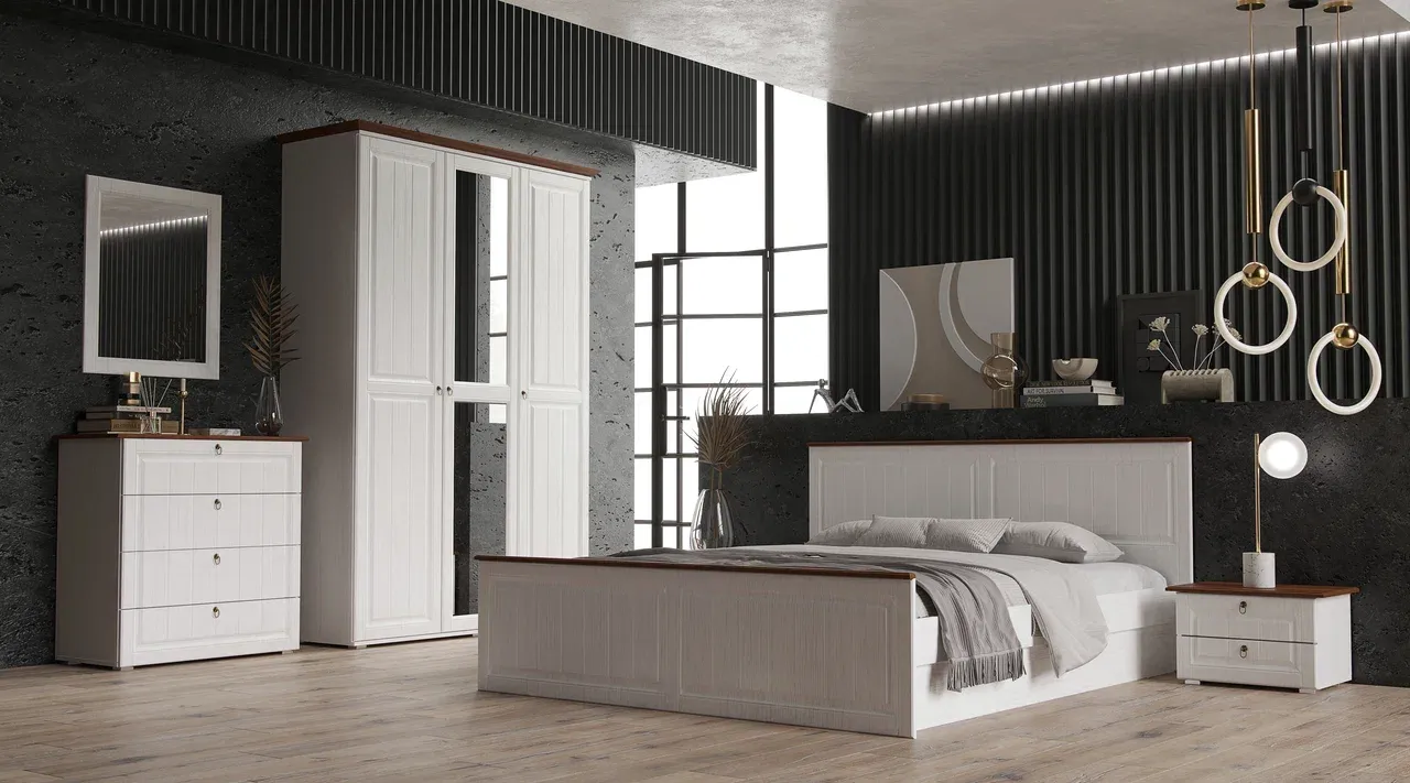 Спальня «Валенсия» Белая Комплектации 1 5 модулей Спальня «Валенсия» Белая Комплектации 1 5 модулей