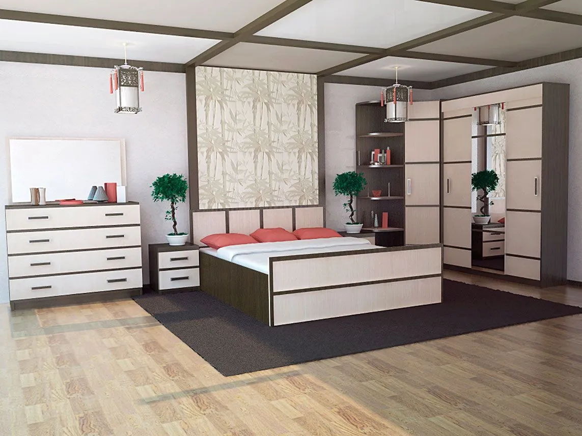 Спальня «Сакура» комплектация № 1 7 модулей. Спальня «Сакура» комплектация № 1 7 модулей.