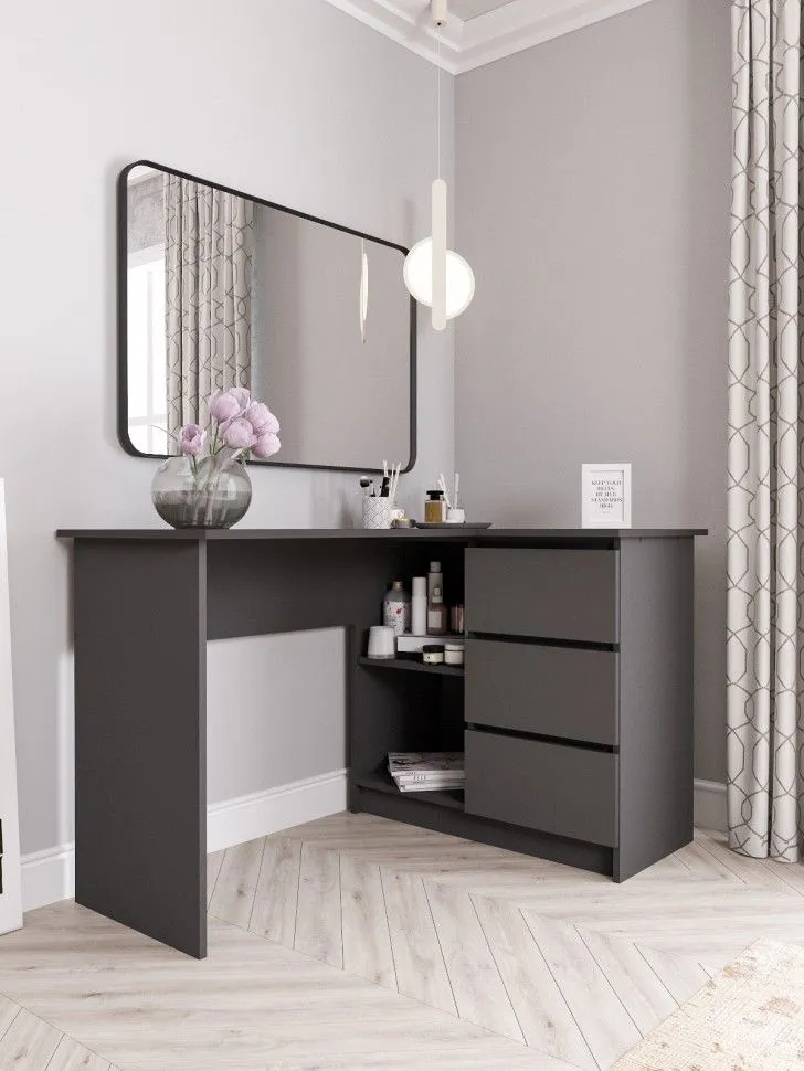 Стол письменный угловой «Челси» Графит/графит (ШхВхГ) 1300х768х904 мм Стол письменный угловой «Челси» Графит/графит (ШхВхГ) 1300х768х904 мм