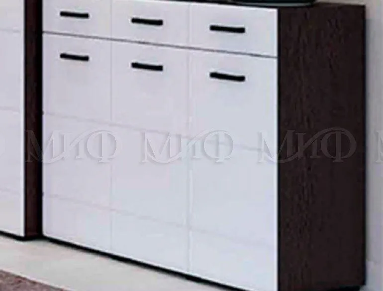 Комод «Ненси NEW» Белый глянец/Венге (ШхВхГ) 1200x980x432 мм Комод «Ненси NEW» Белый глянец/Венге (ШхВхГ) 1200x980x432 мм