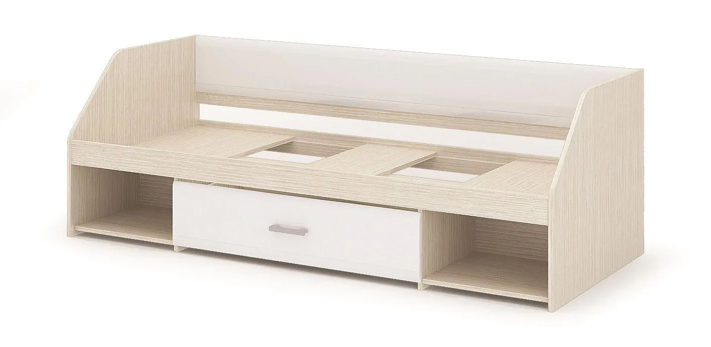 Кровать с ЯЩ. «Симба» Белый глянец/Дуб Белфорт (ШхВхГ) 1942x660x840 мм Кровать с ЯЩ. «Симба» Белый глянец/Дуб Белфорт (ШхВхГ) 1942x660x840 мм