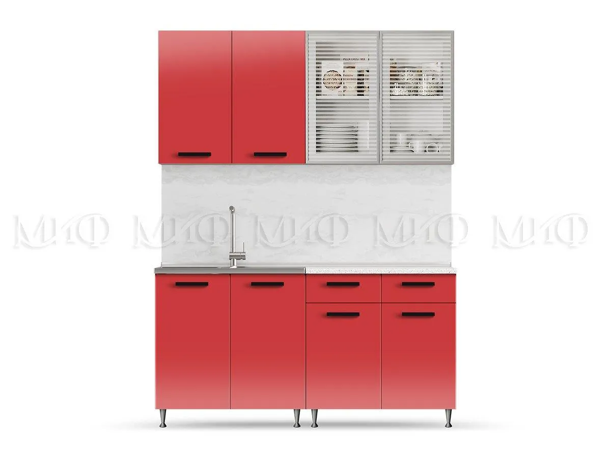 Кухня «Рио-1» Красная 1,6 метра Кухня «Рио-1» Красная 1,6 метра
