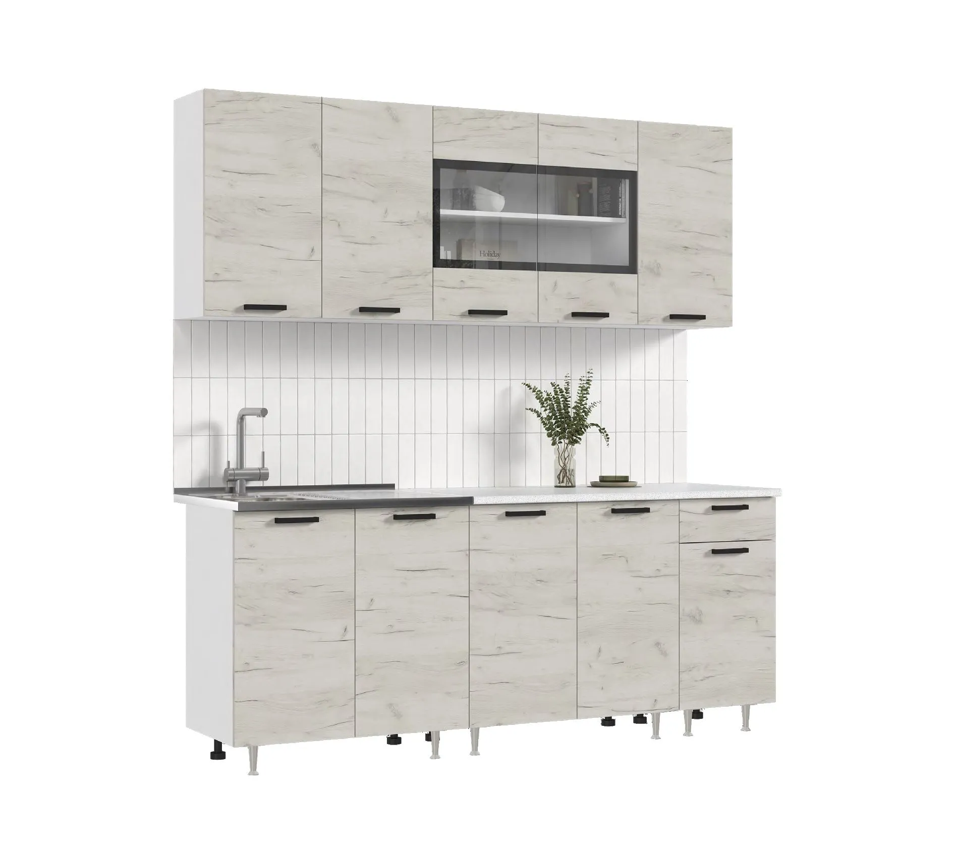 Кухня «Рио-1» ЛДСП дуб крафт белый 1.8 метра Кухня «Рио-1» ЛДСП дуб крафт белый 1.8 метра