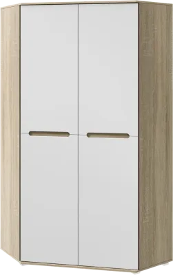Шкаф «Ким» Угловой 2-х ств. Сонома/Белый глянец (Ш*В*Г) 1100х2236х1100 мм Шкаф «Ким» Угловой 2-х ств. Сонома/Белый глянец (Ш*В*Г) 1100х2236х1100 мм