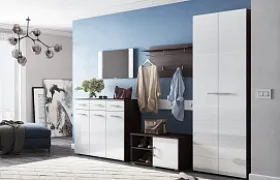 Прихожая Ненси NEW Венге/Белый глянец Прихожая Ненси NEW Венге/Белый глянец