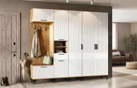 Прихожая Флэш Браш Белый/Дуб Крафт Прихожая Флэш Браш Белый/Дуб Крафт