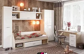 Детская «Симба» Белый глянец/Дуб Белфорт Детская «Симба» Белый глянец/Дуб Белфорт