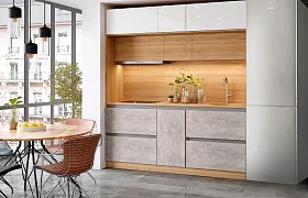 «Карина» Белый глянец/Бетон светлый «Карина» Белый глянец/Бетон светлый