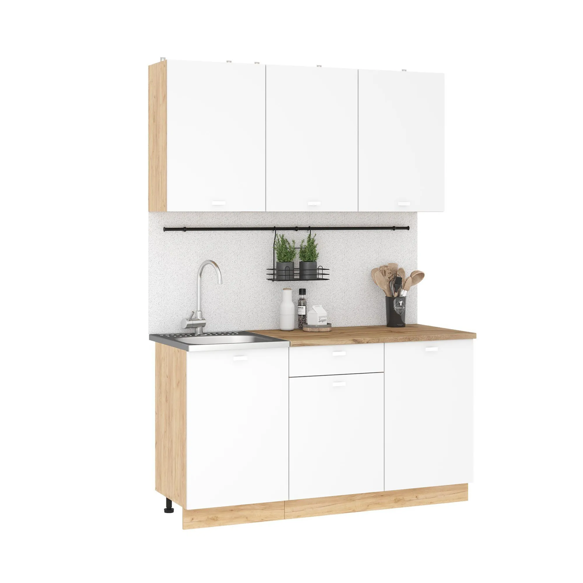 Кухня Дана 1,5 м белый/дуб крафт золотой Кухня Дана 1,5 м белый/дуб крафт золотой