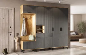 Прихожая Флэш Графит/Дуб Крафт Прихожая Флэш Графит/Дуб Крафт