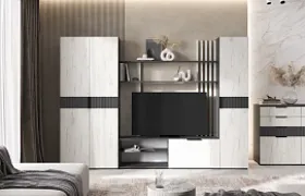 Гостиная Роджина Графит софт/Дуб крафт белый Гостиная Роджина Графит софт/Дуб крафт белый