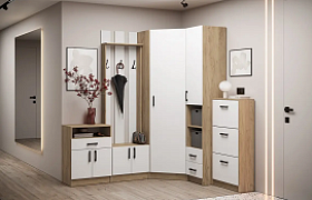 Прихожая Вега Белый глянец/Дуб крафт золотой Прихожая Вега Белый глянец/Дуб крафт золотой